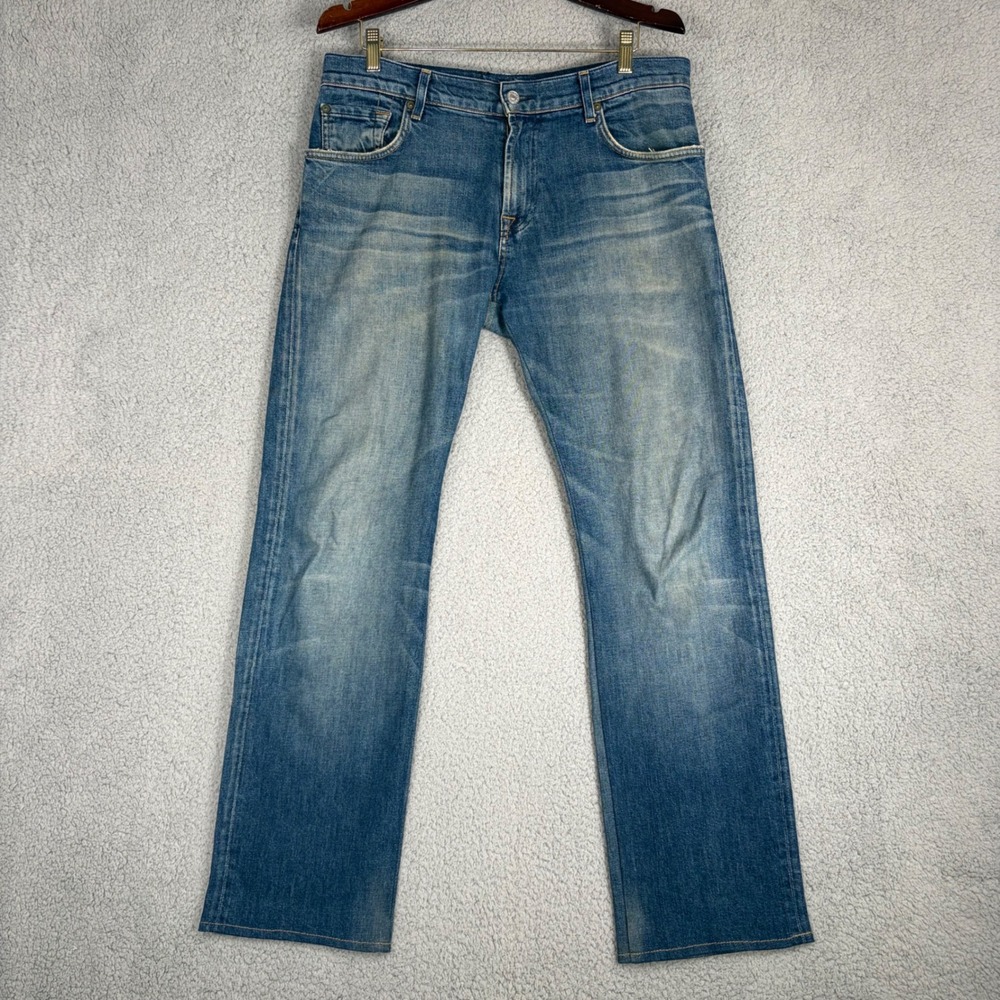 7 For All Mankind Austyn Jeans Mens 36 Blue Straight Leg Stretch Denim